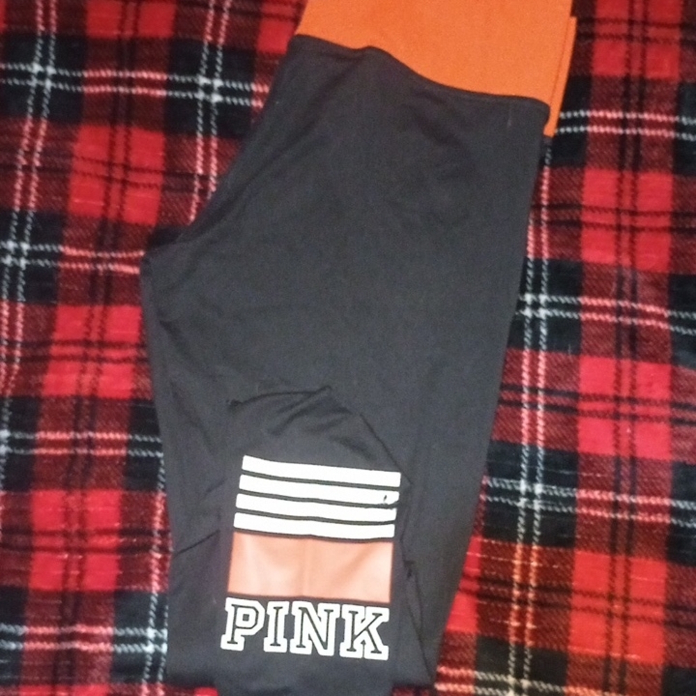PINK Victoria's Secret Black and Red Leggings